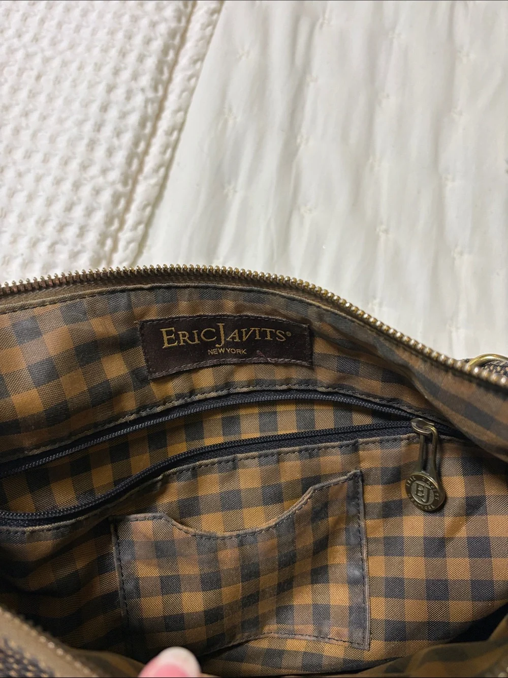 Eric Javits Woven Shoulder Bag in Brown - Stylish Everyday Tote